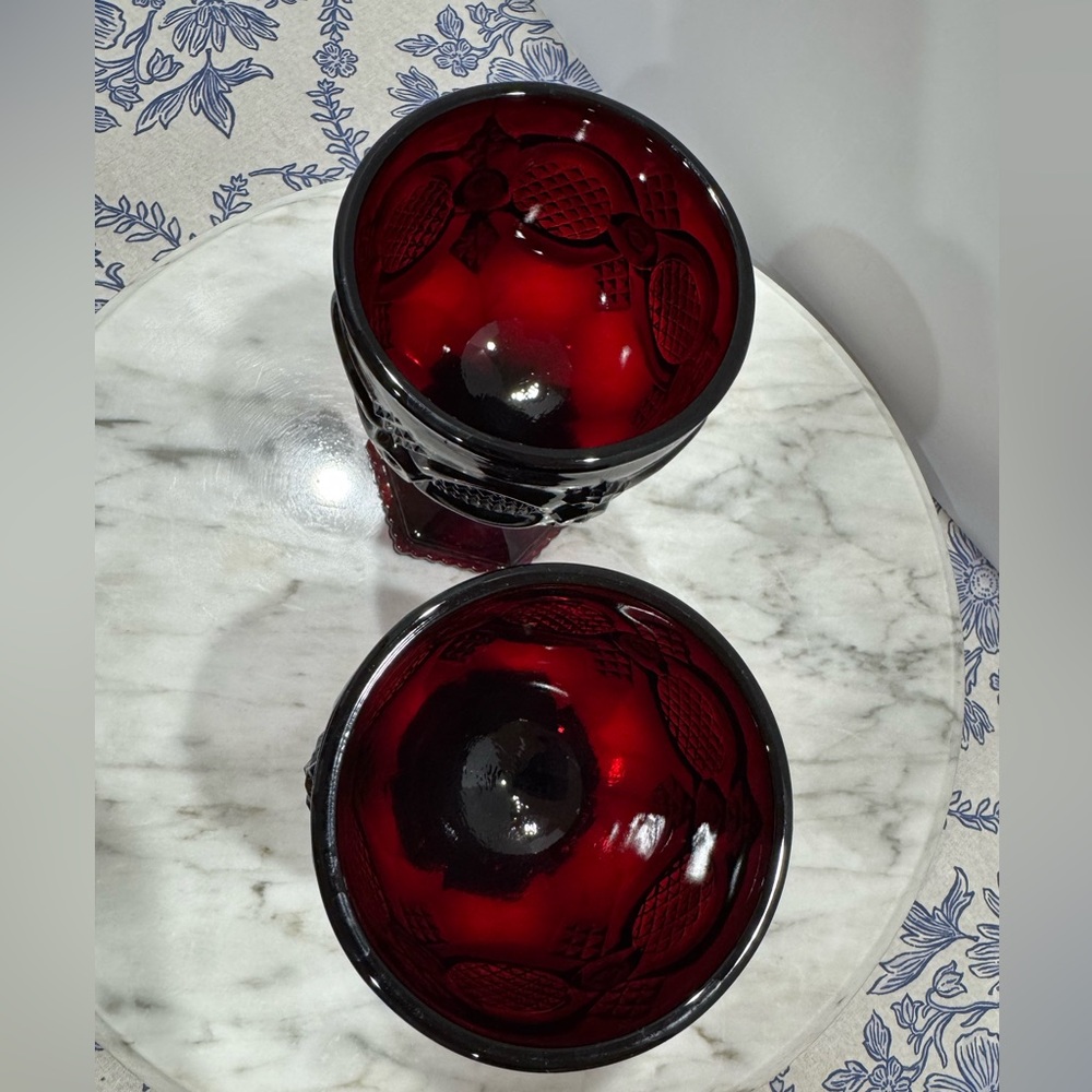 Vintage Avon Dark Red Goblets - Picture 5 of 9